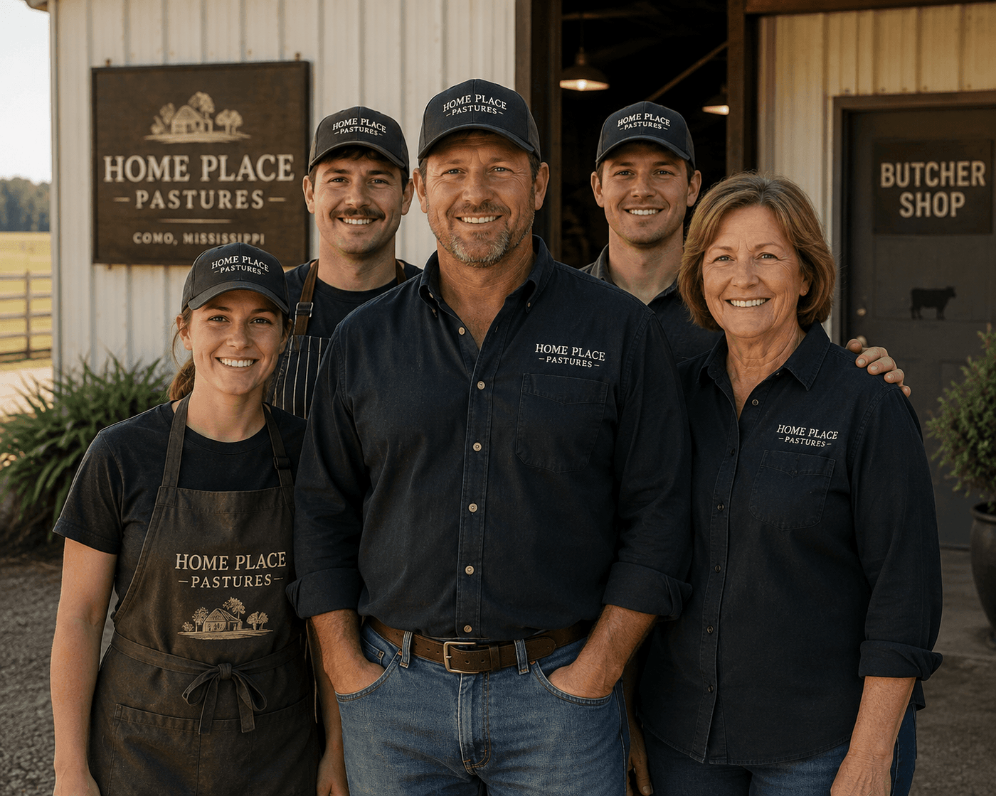The team at Home Place Pastures in Como, Mississippi