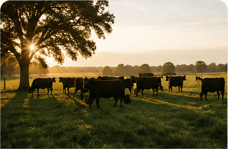 Cattle grazing in a regenerative rotation at Home Place Pastures
