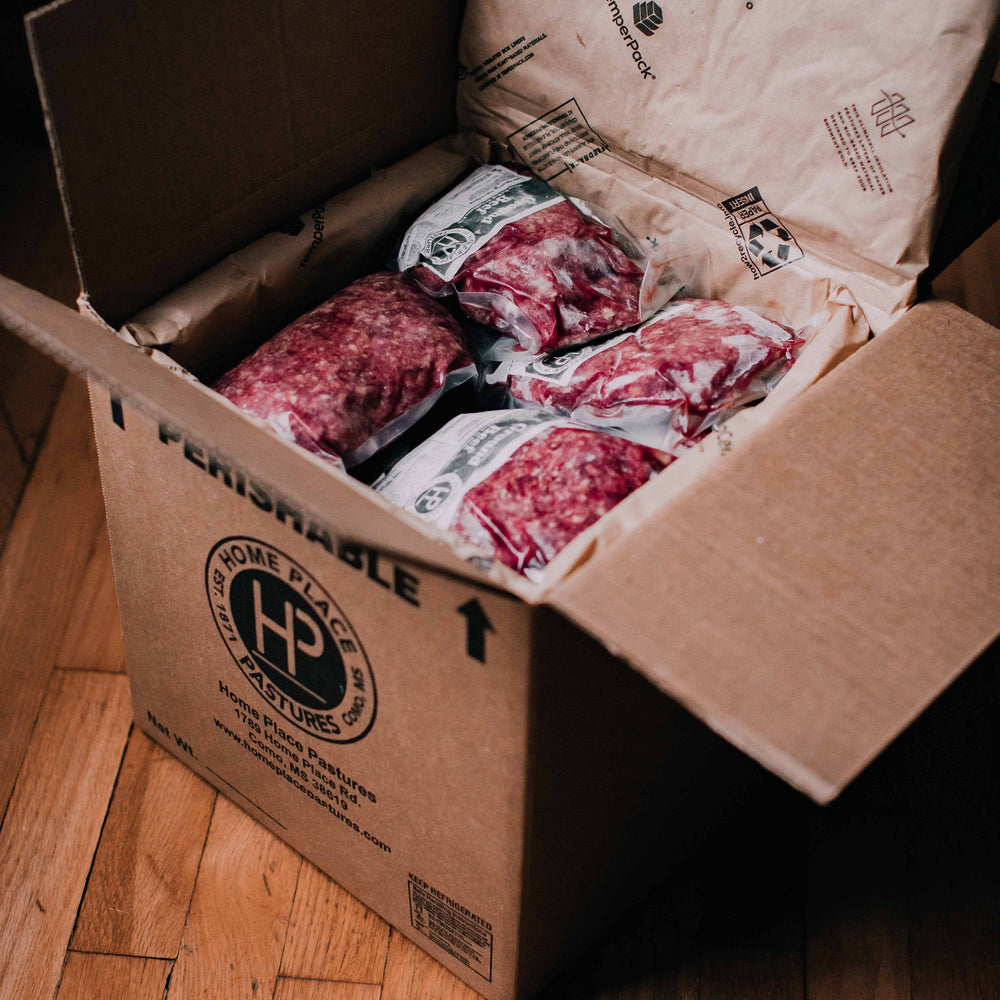 Grass-Fed Ground Beef Box - 20 lbs | Free Shipping (for qualified states)